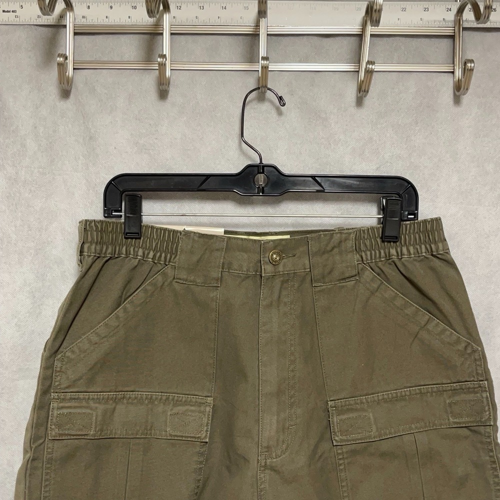 NWT Cabela Shorts Men's 32 Brown Cargo Trail Outdoor Canvas Rugged Elastic 5"